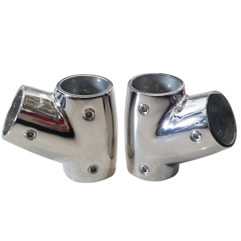 316SS Right Side and Left Side Marine Grade Handrail Fitting 60° Deck Hand Tee for 7/8 inch Tube/Pipe of Boat Marine Solid pair for 7/8inch tube