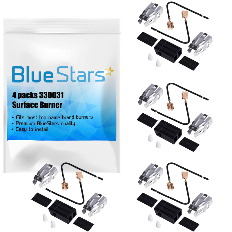 BlueStars 330031 Range Burner Receptacle Kit Replacement - Exact Fit for Whirlpool Kenmore Range/Stove/Microwave Oven - Replaces AP3075808 814399 5303935058 WB17X210- PACK OF 4