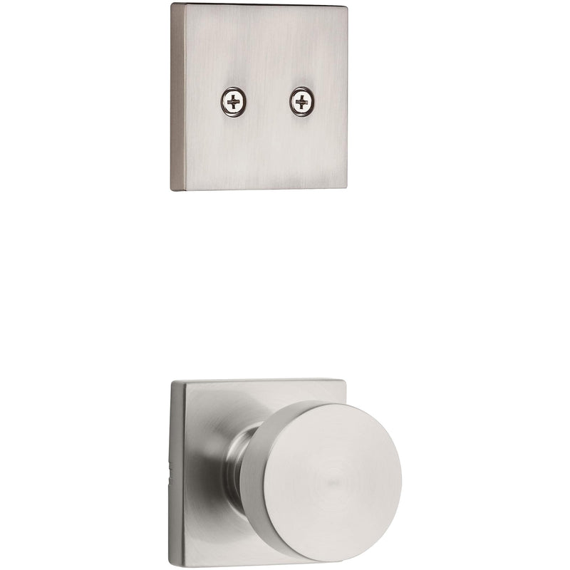 Kwikset 973PSKSQT-15 Dummy Interior Pismo Knob Trim with Square Rose Satin Nickel Finish