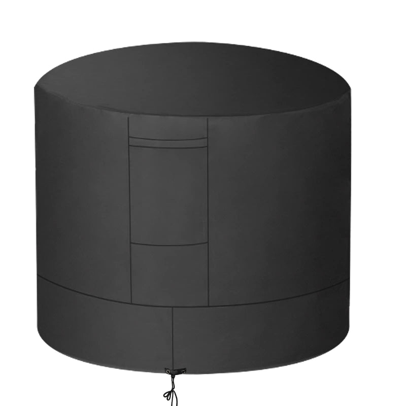 Winter Air Conditioner Covers for Outside Units - 34 x 34 x 30 inches Water Resistant AC Unit Covers Outdoor - American Standard Furniture Universal Cover (Round) - Black Round - 34”D x 30”H