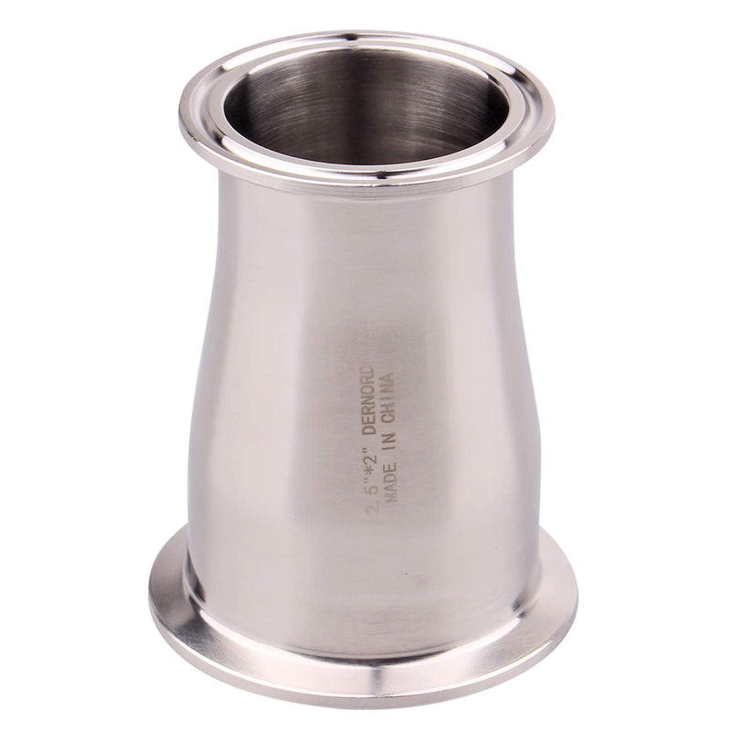 DERNORD Sanitary Fitting Reducer Fitting SUS304 Tri Clamp Ferrule Style 2.5" Tube OD to 2" Tube OD OD SIZE: ( 2-1/2 Inch * 2 Inch ) Pack of 1