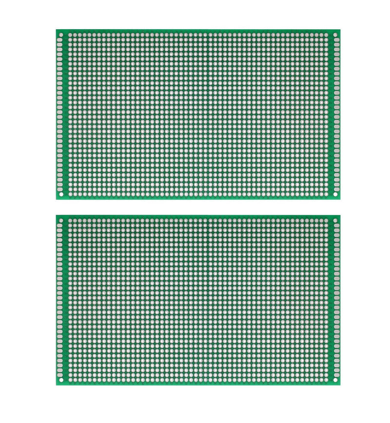 (Pack of 2) PCB Prototype Board, Double Sided PCB Proto Board for DIY Solder Breadboard, 9cm X 15cm(3.543" X 5.906") Universal Printed Circuit Board 9x15-2PC