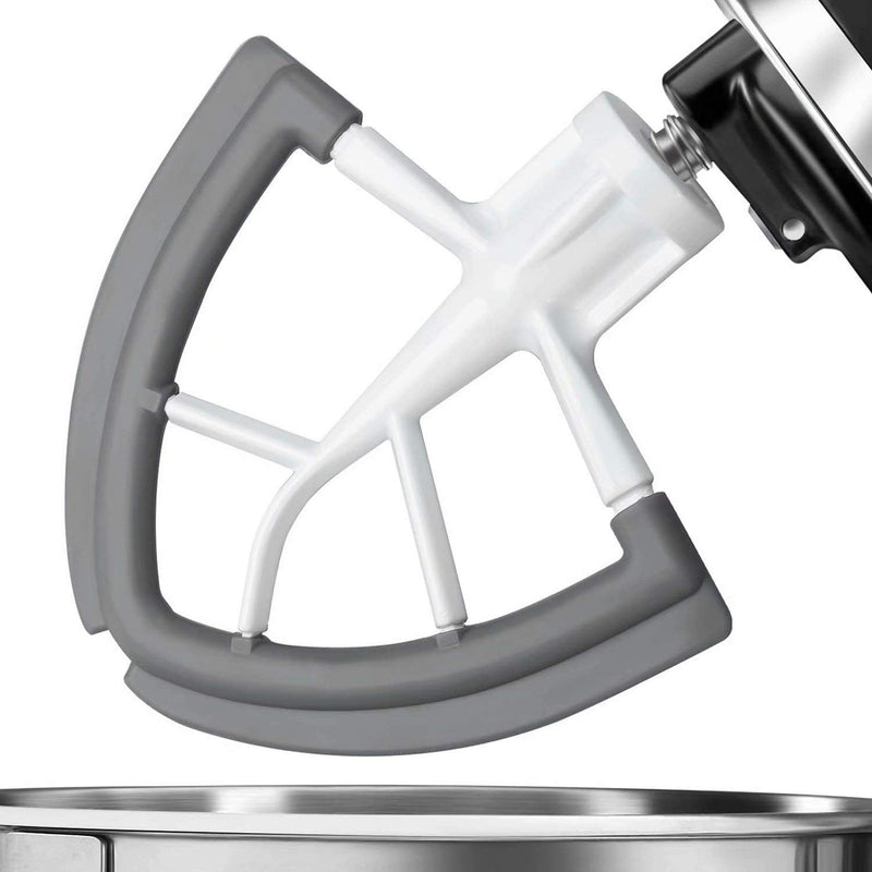 Flex Edge Beater,Mixer Accessory,Attachments For Mixer,Fits Tilt-Head Stand Mixer Bowls For 4.5-5 Quart Bowls,Beater With Silicone Edges,White Grey