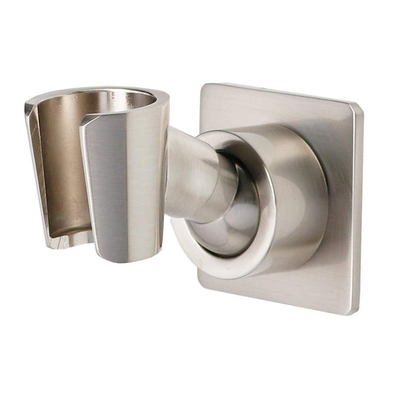 Shower Head Holder All Metal Handheld Shower Wand Bracket Adhesive Shower Wall Mount Holder Brass Shower Spray Holder Brushed Nickel, DrillFree Installation