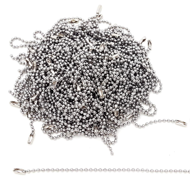 Stainless Steel Ball chain Tag Key Chain Connector 6 Inch Long 2.4mm Bead Dia 100 Pcs - NewNest Australia