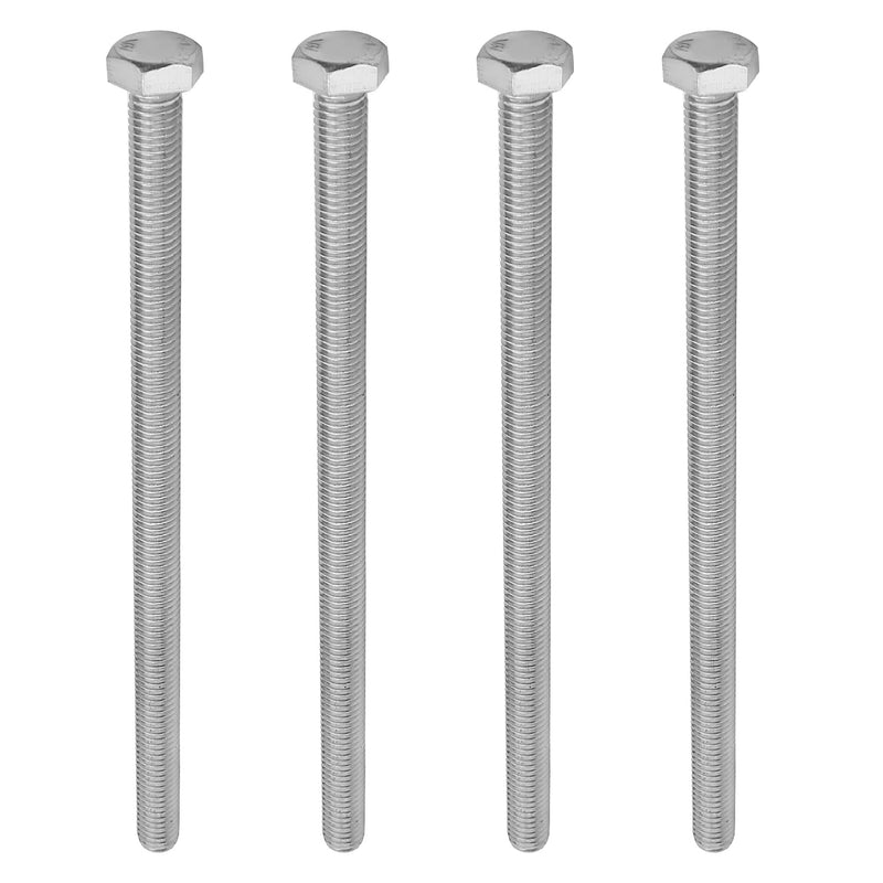 MroMax 4Pcs M8 x 150mm Hex Head Screws Bolts, 304 Stainless Steel 18-8, Fully Threaded, External Hex Drive, for Mounting Chair, Handles, Rail, Pump, Wheels, Antenna Parts, Boat and Plastic Bumpers 4