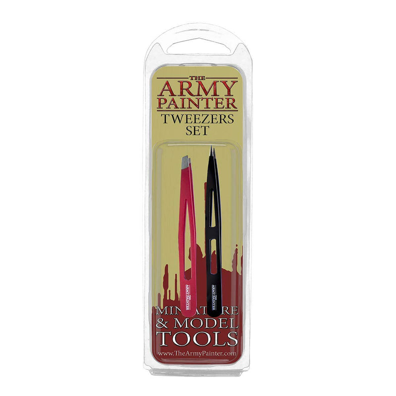 The Army Painter Tweezer - 2-Piece Precision Tweezers Set of Sharp Tweezers Precision & Fine Pointed Tweezers for Assembling Miniatures- Small Crafting Tweezers: 95 mm Flat Tip & 103 mm Pointy Tip