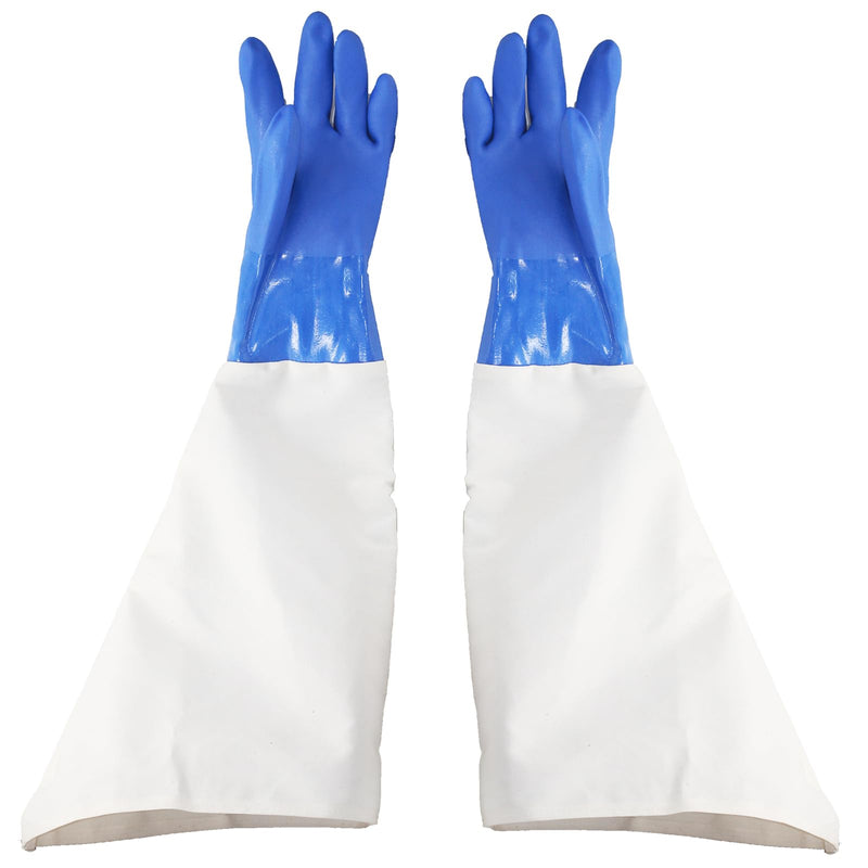 23.6" Canvas Rubber Sandblasting Sand blaster Protection Gloves for Sandblast Cabinets XL,1 pair