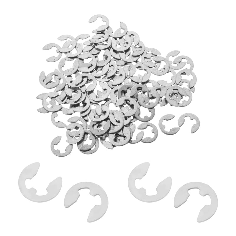MroMax 100Pcs External Circlips, M2.5 External Retaining Rings, 304 Stainless Steel E-Clip Retaining Shaft Snap Rings for Automobiles, Valves, Electrical and Bearings 100