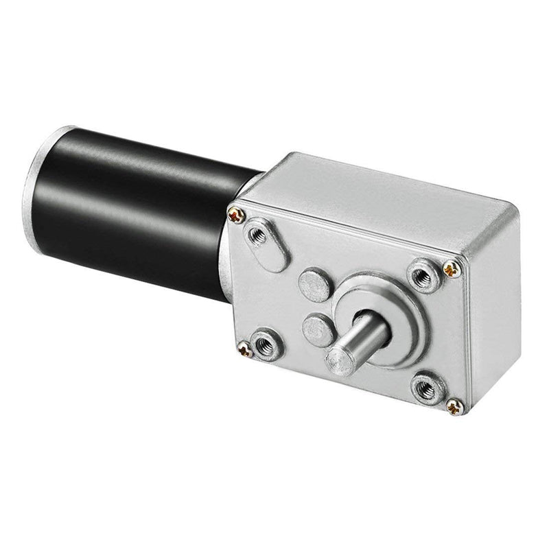 Greartisan DC 12V 250RPM 2Kg.cm 8mm Single Shaft Self-Locking Reversible Worm Gear Motor with Cable, High Torque Speed Reduction Motor, Turbine Electric Gearbox Motor