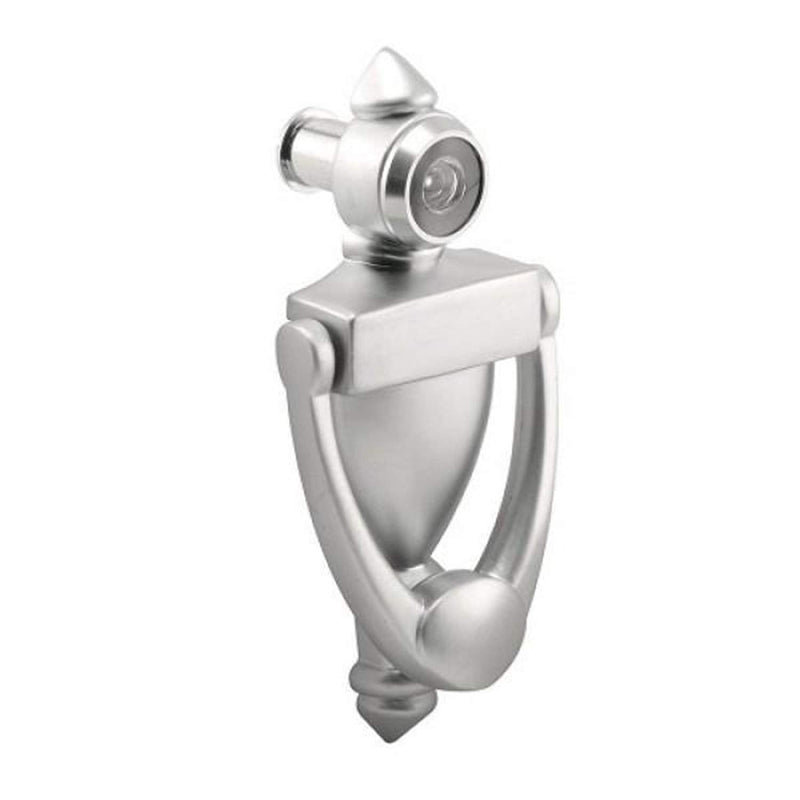 Nuk3y Door Knocker & Viewer, 9/16 in. Bore, 220-Degree View Angle (5-1/2" Height, Satin Nickel) 5-1/2" Height