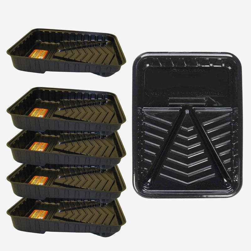 Curtis Wagner Plastics Paint Roller Tray 9" (5 Pack) | Size 11.5" x 15" | Durable, Reusable Paint Pans Trays | Made in USA | Prevents Mess, Protects Surfaces, Ideal for Home, Crafts & Renovations Roller 9”