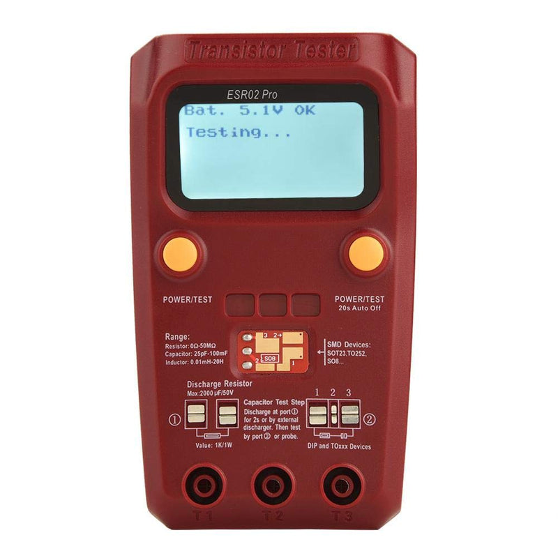 BSIDE ESR02 Pro Digital Transistor Tester,Transistor Inductor Capacitor Meter,LCD Multimeter Transistor Tester with SMD Chip for Diode Triode Resistor Transistor