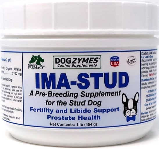 Dogzymes Ima Stud Daily Supplement Added to Food to Enhance The libido, Performance, Sperm Cell Development and Vitality of The Stud Dog (1 Pound) 1 pound - PawsPlanet Australia