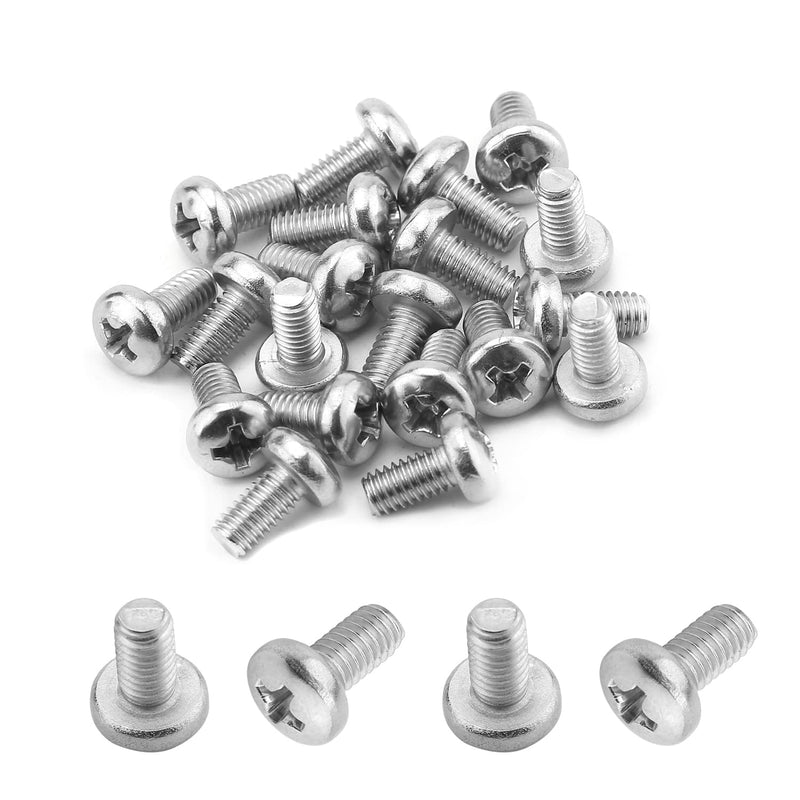 MroMax 20Pcs M4 x 8mm Pan Head Phillips Machine Screws, 304 Stainless Steel 18-8, Fully Thread, Metric Silver Gray Cross Head Screws Bolts for Cabinet Drawer Knob Pull Handle 20
