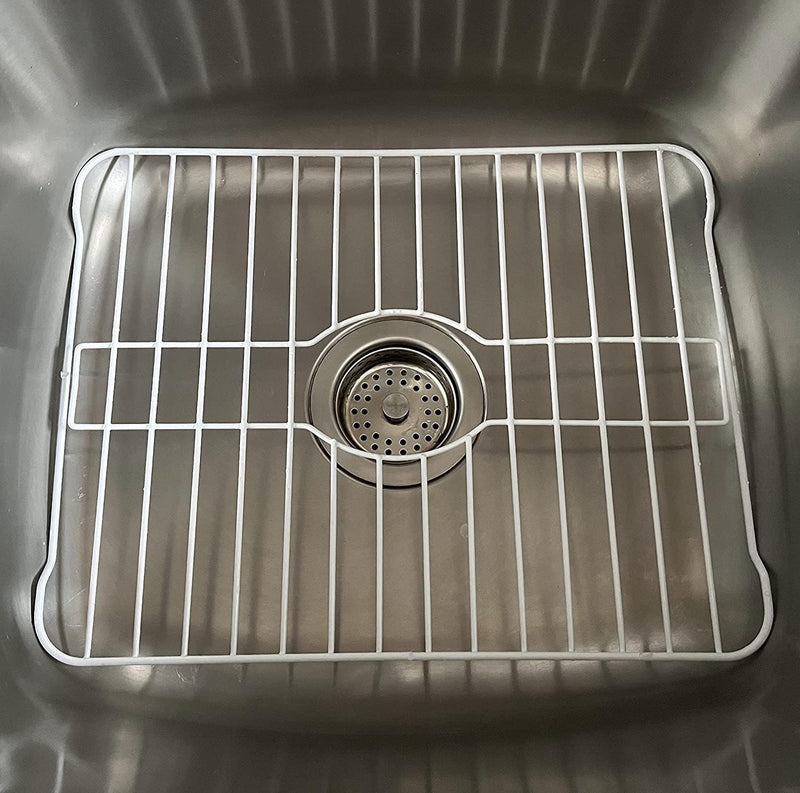 SOFINNI Sink Protectors for Kitchen Sink Bottom with White Coating Sink Grate Insert Grid Sink Bowl Drying Rack Steel Small (10.5" x 12.5") 10.5" x 12.5"
