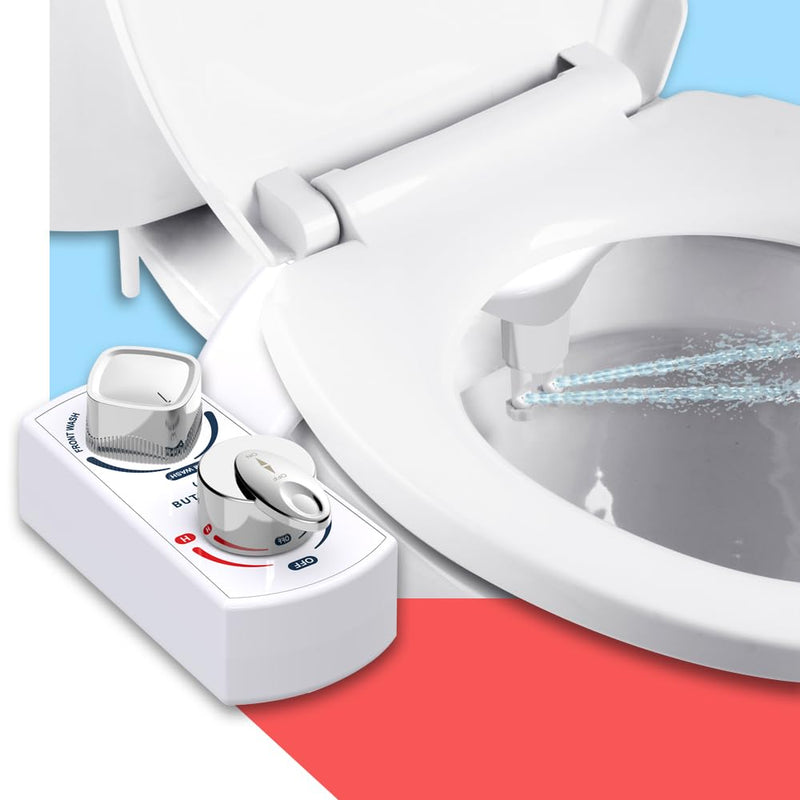 BUTT BUDDY Spa - Bidet Toilet Seat Attachment & Fresh Water Sprayer (Cool & Warm Temperature Control | Easy Setup, Universal Fit, Non-Electric | Dual-Nozzle Cleaning, Adjustable Pressure, Female Wash) 1