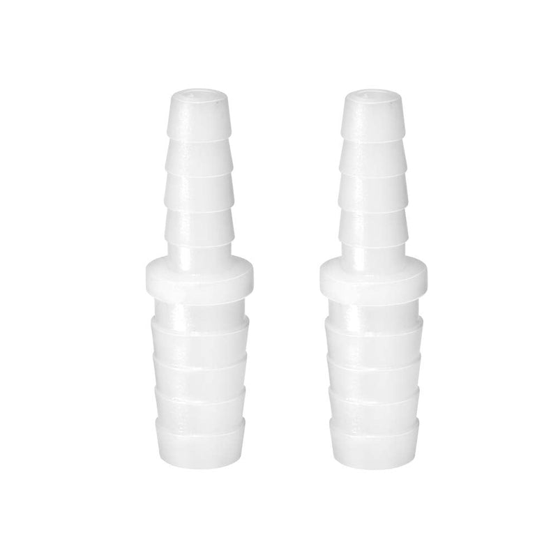 Quickun Plastic Hose Barb Reducer Fitting 3/8" to 1/4" Barbed Reducing Union Adapter Splicer Mender Joint Fitting (Pack of 2) 3/8-1/4