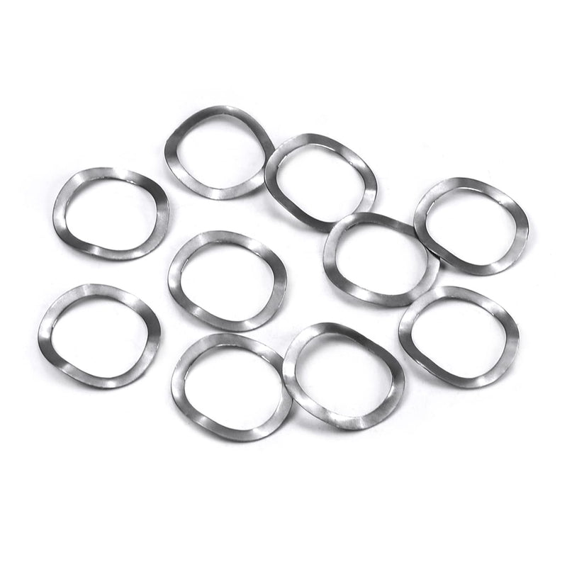 MroMax 304 Stainless Steel Wave Spring Washer-0.98" x 0.75" x 0.01"(ODxIDxT) Sealing Gasket for Screw Bolt Metallic for Home Decoration, Outdoor Construction Silver 10PCS M19 x 25mm x 0.3mm 10