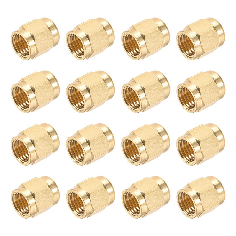 uxcell Brass Tubing Nut Tube Fitting Compression Insert Hydraulic Nuts M8x4mm 16pcs