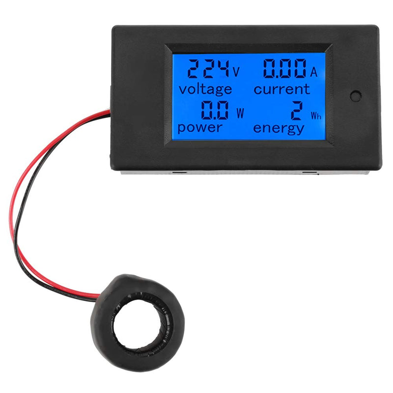 PZEM-061 Digital Power Meter, AC 80-260V 100A LCD Panel, Energy Consumption Monitor with Current, Voltage, Power Measurement, Backlight Display