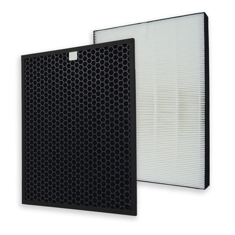 PUREBURG Replacement Filter Compatible with Sharp FP-F60UW FP-F60U-W Air Purifier Part FZ-F60HFU FZ-F60DFU, H13 True HEPA and Activated Carbon Air Clean Odors