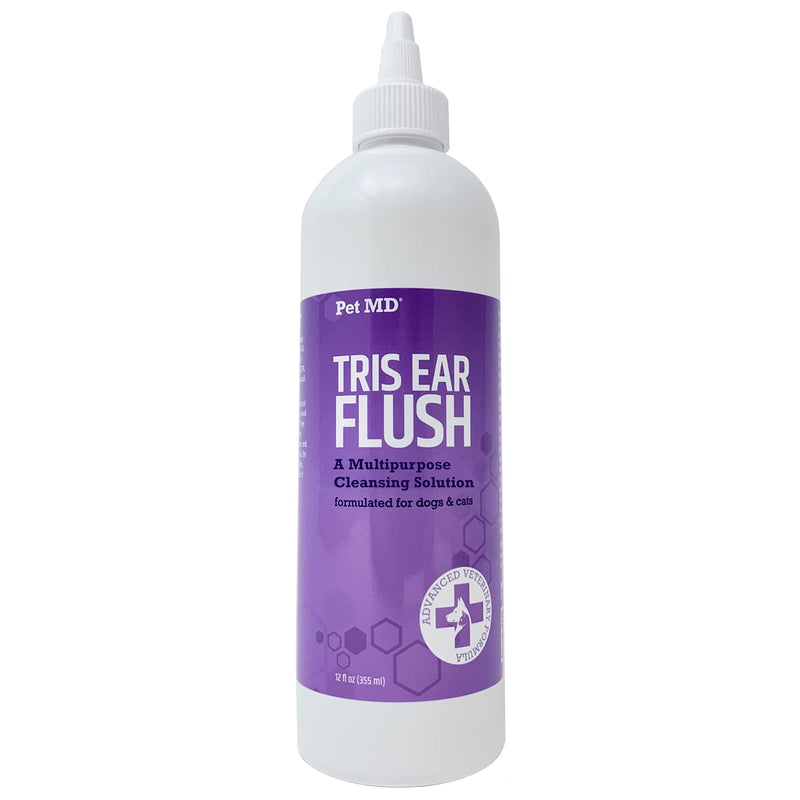 Pet MD Veterinary Tris Flush Cat & Dog Ear Cleaner - Dog Ear Flush and Infection Treatment with Ketoconazole - 12 oz - PawsPlanet Australia