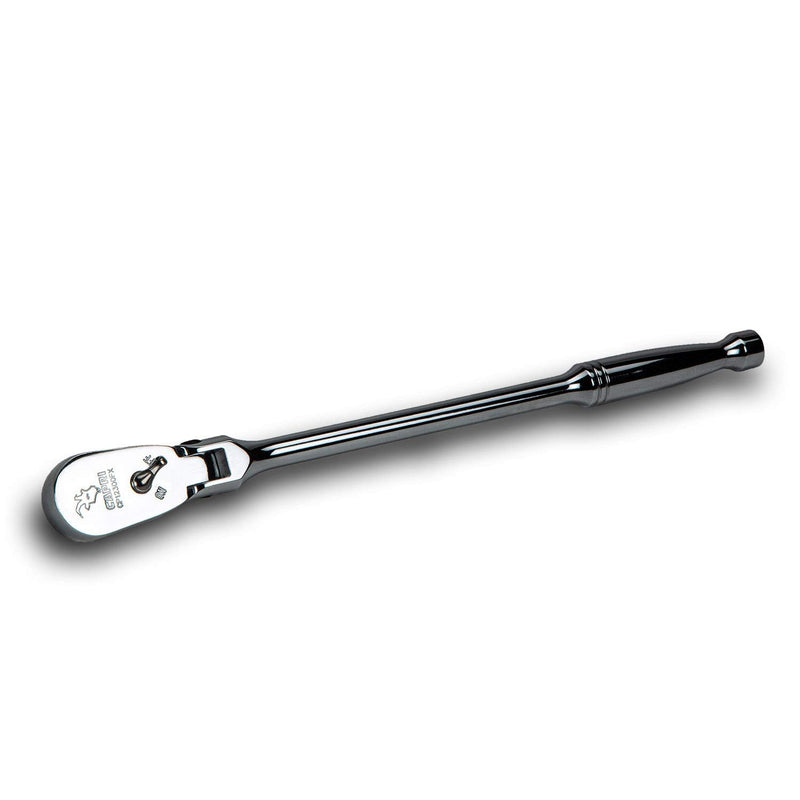 Capri Tools 3/8-Inch Drive Low Profile Flex-Head Ratchet, True 72-Tooth, 5-Degree Swing Arc, 180-Degree Flex-Head (CP12300FX) 3/8" Drive 72T Flex-Head / Steel Handle