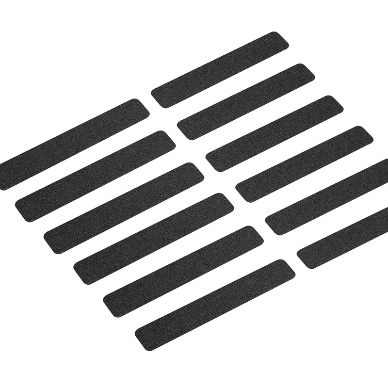 LifeGrip Anti Slip Traction Treads Black (12-Pack), 2" X 12", Best Grip Tape 80 Grit Non Slip, Pre-Cut Strips, Rounded Corners - Right Size and Ready to Use for Easy Application 2” x 12'