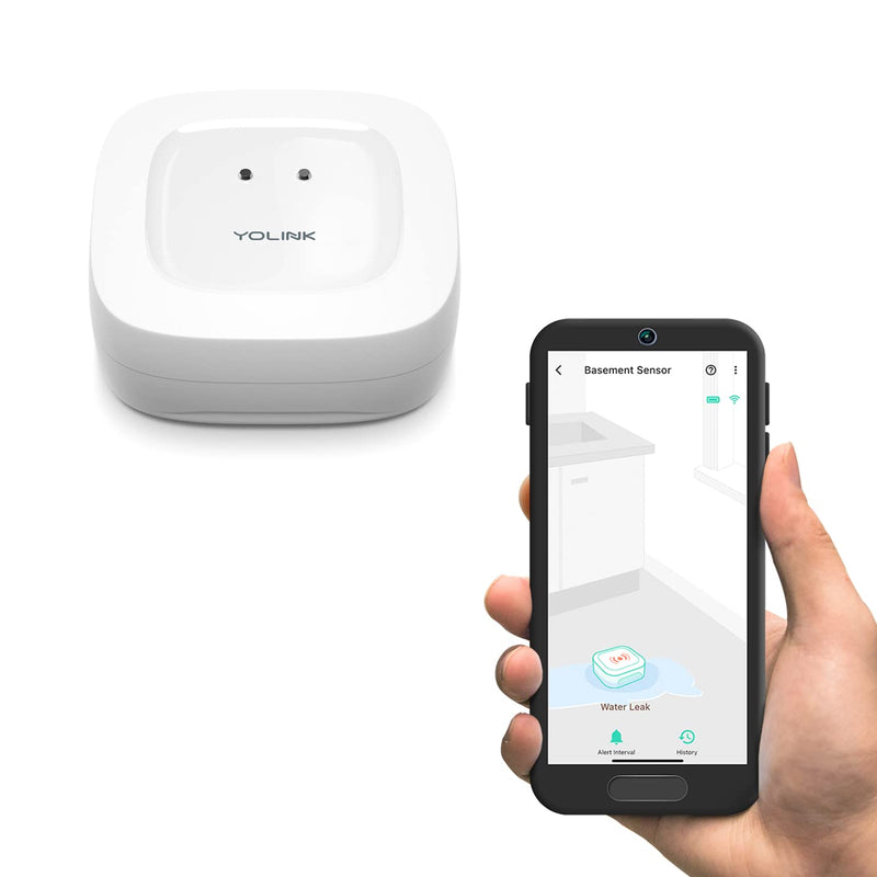 YoLink Water Leak Detector, 1/4 Mile World's Longest Range, Wireless Smart Water Leak Sensor, Alexa, IFTTT, Hub Required Without Hub