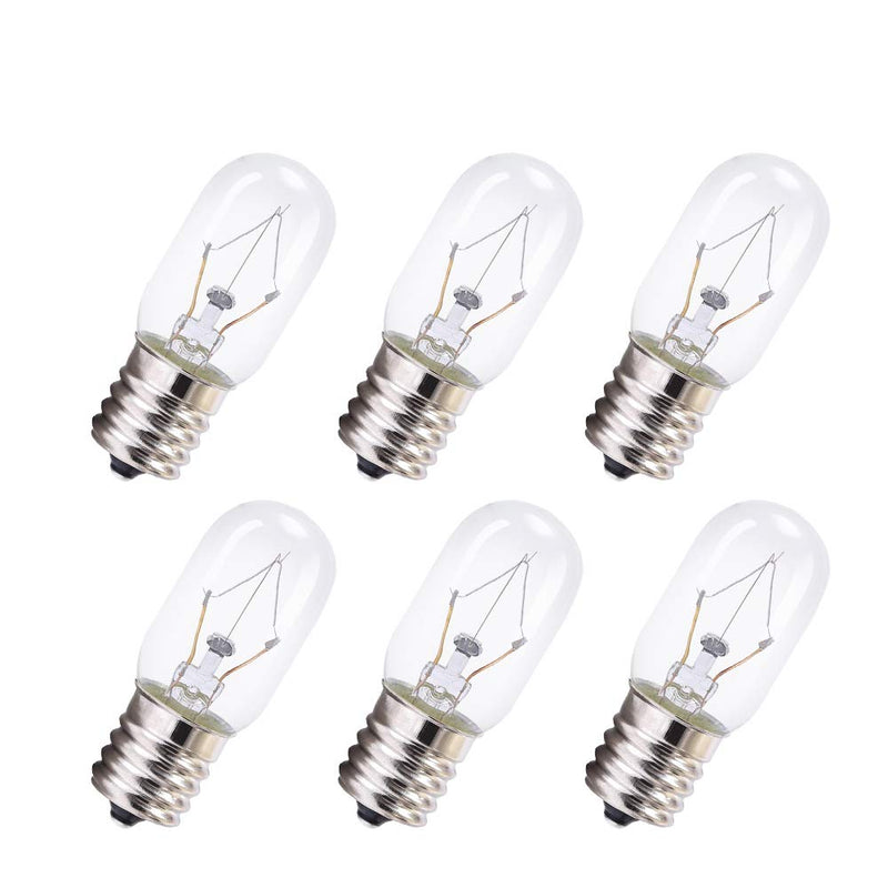 DGE 8206232A Microwave Light Bulb, T8 Microwave Exterior Light Bulb 25Watt Appliance Light Bulb Replacement Oven Part for 8206232A 1890433 8206232 AP4512653, 6Pack T8-6pack (E17 Base)