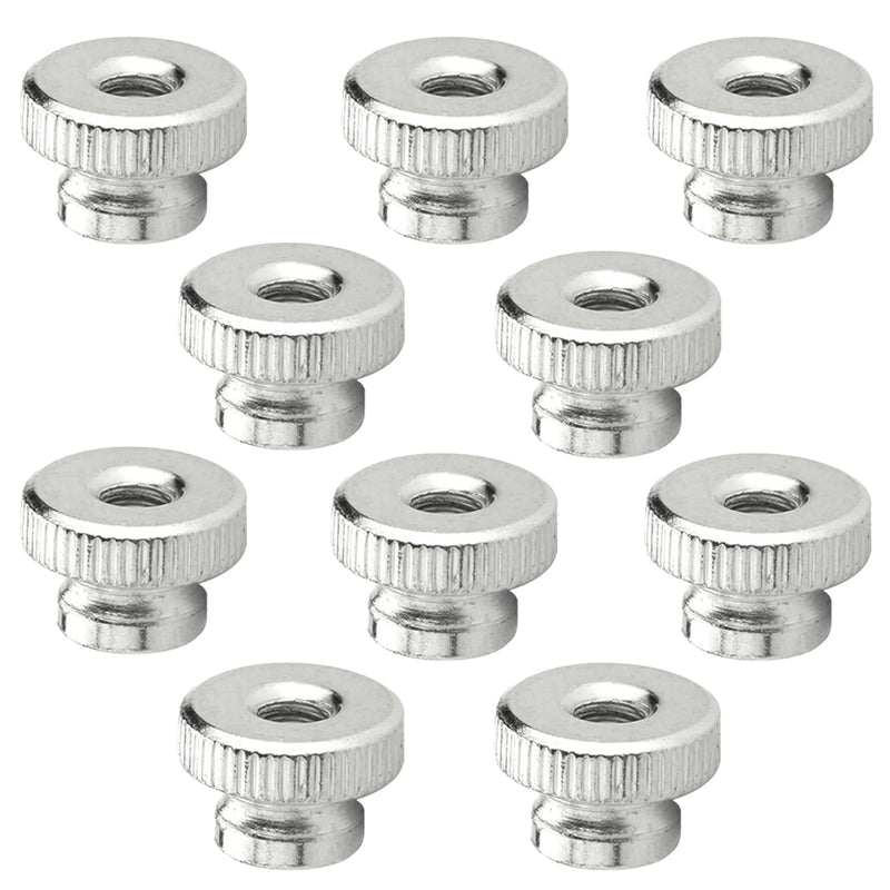 MroMax Knurled Thumb Nuts 10Pcs M4 Iron Round Hand Grip Knobs Female Threaded Knurled Nuts for 3D Printer Parts Nickel Plated Silver 10