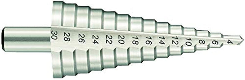 TIVOLY - HSS Step Cone Drill Bit with Straight Flutes 5/16" > 1 3/16"- Drilling Steels and Plastics - Self-Centering Tip
