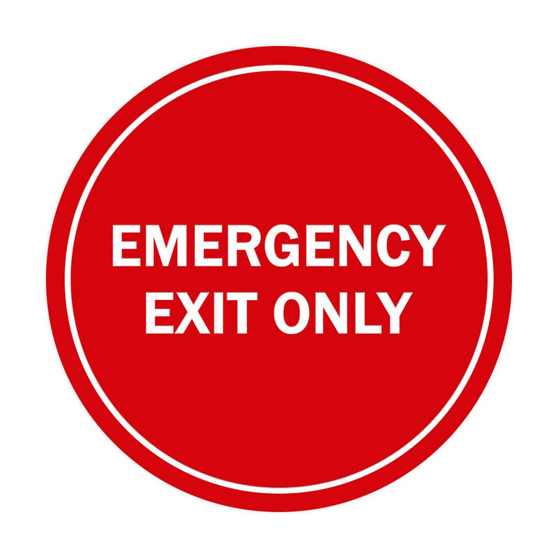 Signs ByLITA Circle Emergency Exit Only Sign (Red) - Small 1 Pack 4 x 4" - Small (1 Pack) Red