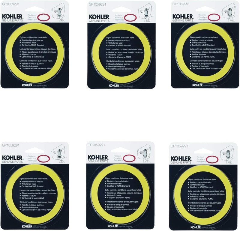 Kohler Genuine Part GP1059291 Toilet Tank Canister Valve Seal, Yellow - 6-pk