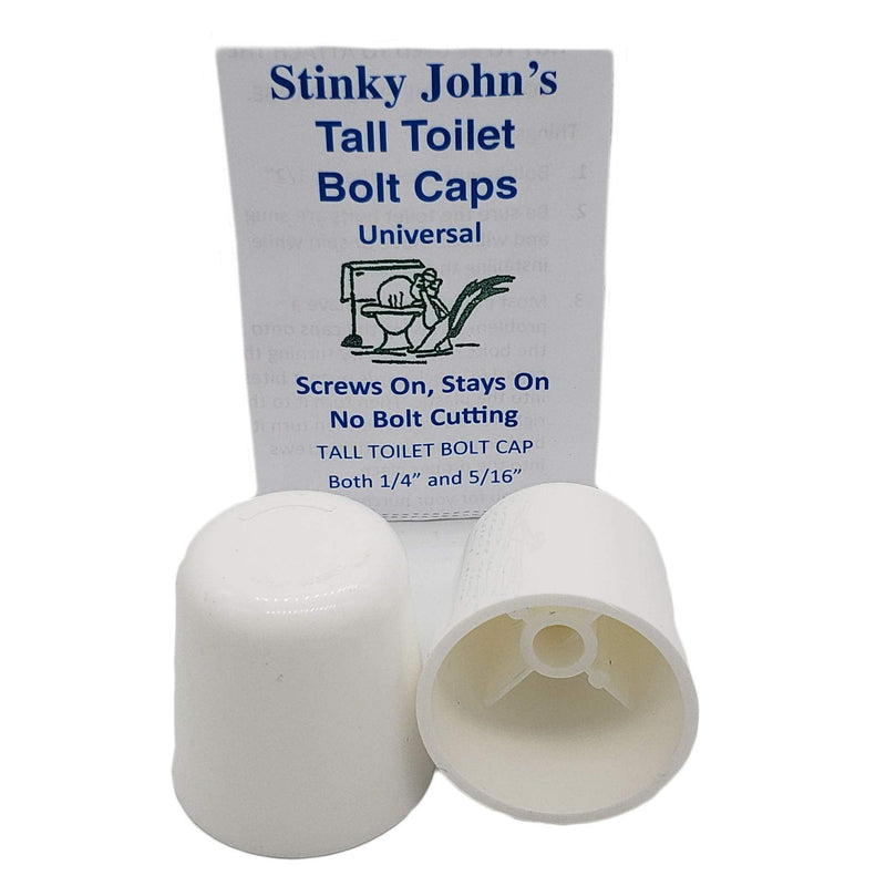 Stinky John's Tall Toilet Bolt Caps: Don't Cut Those Bolts! 100% Made in USA, Toilet Bolt caps, Toilet Bolt Covers, Toilet Screw Covers (Universal Fit, 2 Pack)