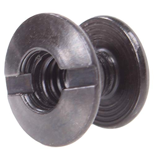 1/8" Black Chicago Screws & Binding Posts Fasteners for Leather Straps/Belts, Kydex Holster/Sheath Repair or Rivet Parts Replacement, Thru Hole Open Slot Design. Made in USA 10 Pack Standard Head