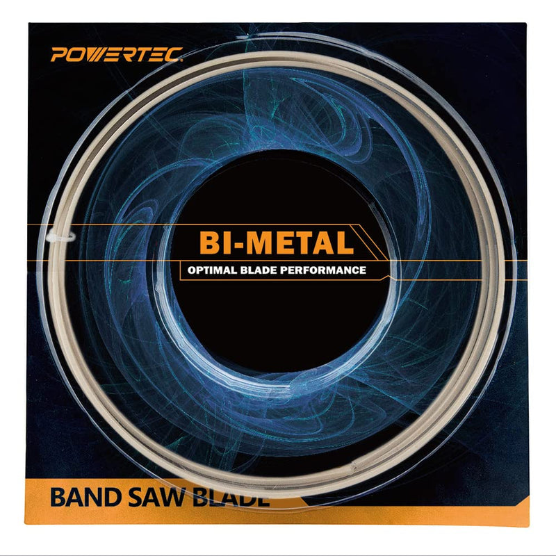 POWERTEC 93-1/2 Inch Bi-Metal Bandsaw Blades, 1/2" x 14 TPI Metal Cutting Band Saw Blades for Wen, Delta, Grizzly, Rikon, Craftsman, Jet, Shop Fox & Ridgid 14" Band Saw for Woodworking, 1pk (13290) 93-1/2 inch x 1/2" x 14 TPI