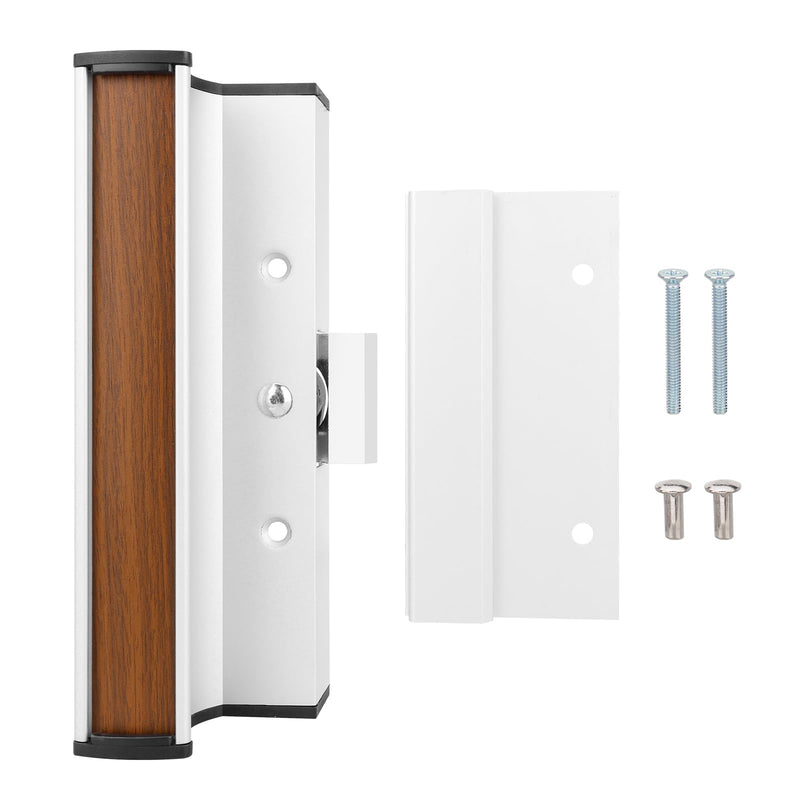 Baomain 3" Hole Spacing C-to-C Sliding Door Handle Set, Surface Mount Clamp Latch Replacement for Patio Glass Doors, Aluminum Mill Finish Inside Handle & Outside Pull 3 Inch (Hole Spacing)