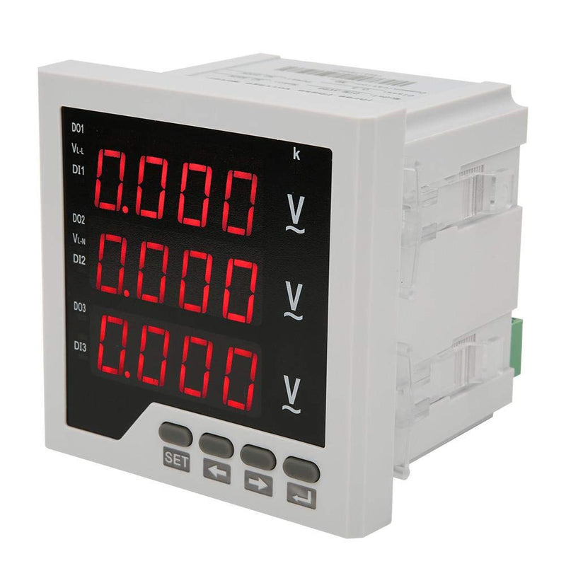 3 Phase Voltage Meter AC 450V, DTM-AV96 Digital Voltmeter 1 LED Display Panel Programmable Voltage Current Frequency Tester