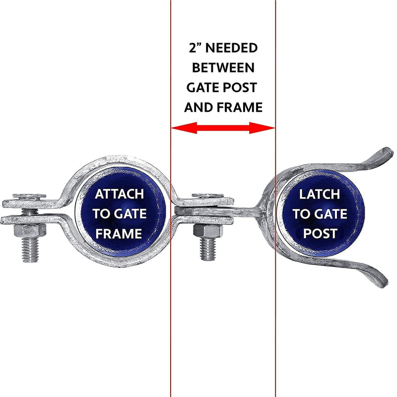 1-5/8" x 2-3/8" Chain Link Fence Gate Fork Latch - Fence Gate Latch - Galvanized Fence Gate Latch with Hole for Padlock 1-5/8" X 2-3/8"