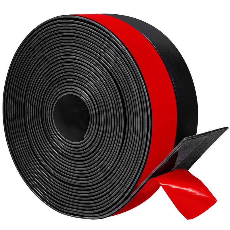TORRAMI Silicone Door Sweep Draft Stopper 2 inch Width 20 Feet Length,Seal Insulation for Door Under Bottom, Gap, Side, Glass Shower Door, Sliding Door,Black 2inch Black