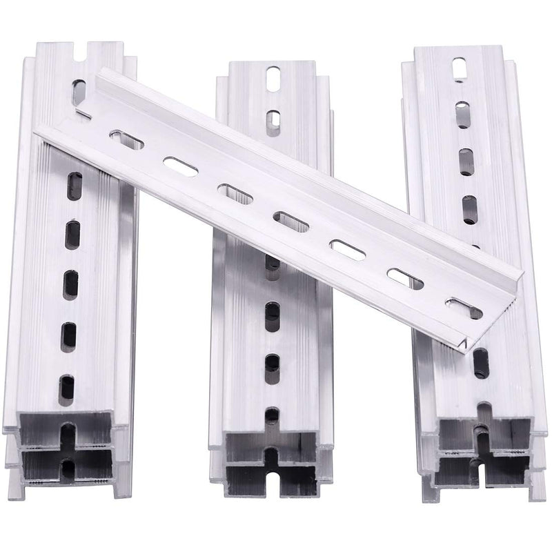 Keadic 15Pcs DIN Rail Slotted Aluminum Assortment Kit, 6 Inches Long 35mm Wide 7.5mm High 6 Inches - 15Pcs