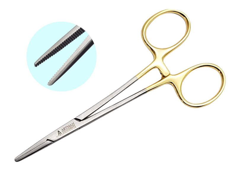 Artery Forceps Golden Straight 5 inches Mosquito Orthodontic Dental Surgical hemostat by Wise LINKERS