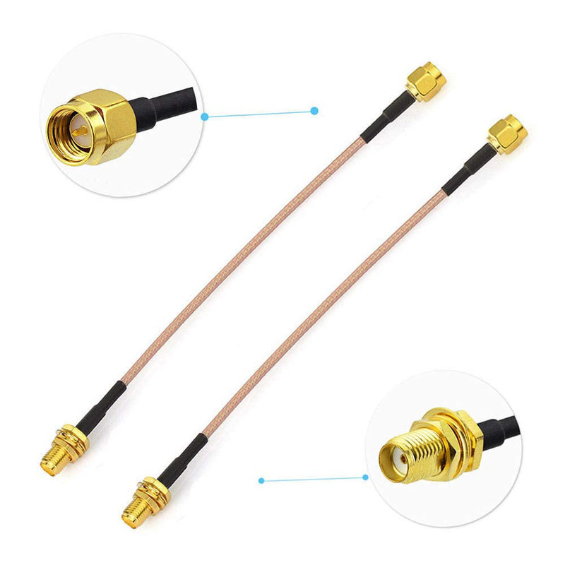 BINGFU SMA Female Bulkhead Mount to SMA Male RG316 Antenna Extension Cable 6 inch 15cm 2-Pack Compatible with 4G LTE Router Gateway Cellular SDR USB Dongle Receiver 6 inch / 15cm