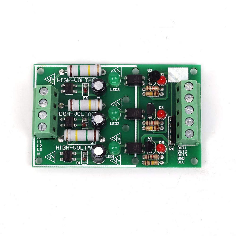DONGKER Optocoupler Isolation Module,3 Channel Photoelectric Isolated Module 220V AC Detection Module