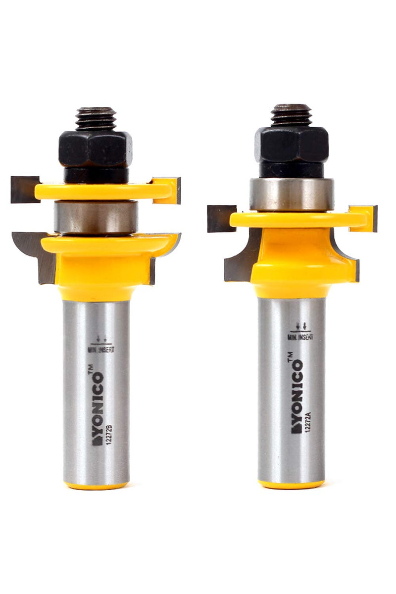 YONICO Router Bits Set Rail and Stile 2 Bit Junior Roundover 1/2-Inch Shank 12272 Round Over - Up to 3/4" Stock - 1/2" Shank