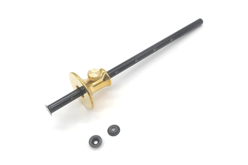 Taytools 467603 Wheel Marking Gauge Solid Machined Brass Head, 2 Extra High Speed Cutters, .310 inch Diameter Hardened Beam 8 Inches Easy Read SAE and Metric Grads