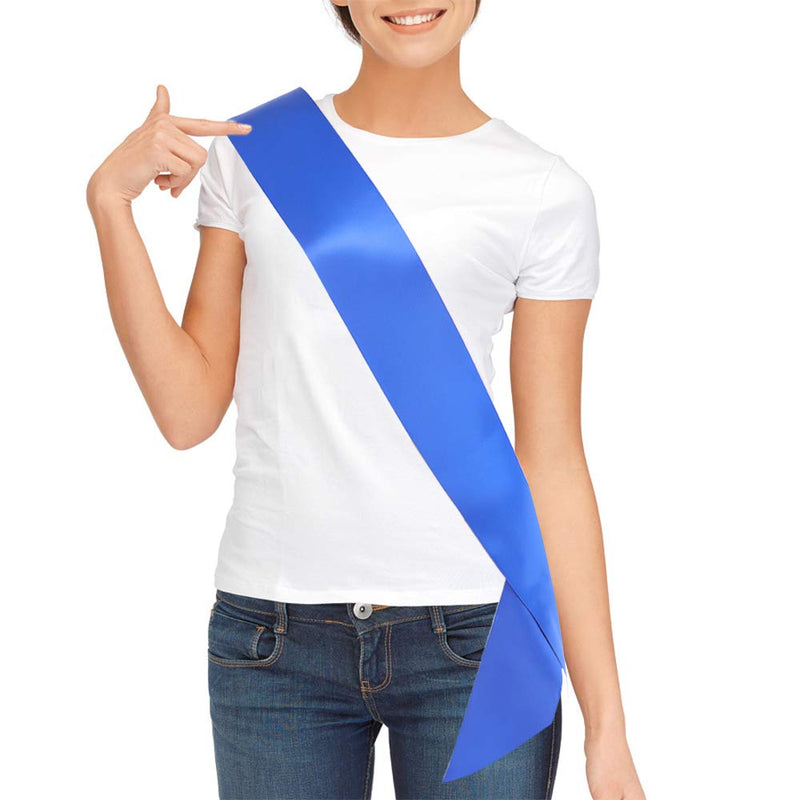 Blank Satin Sash, Plain Sash, Party Decorations, Make Your Own Sash (Royal Blue) Royal Blue