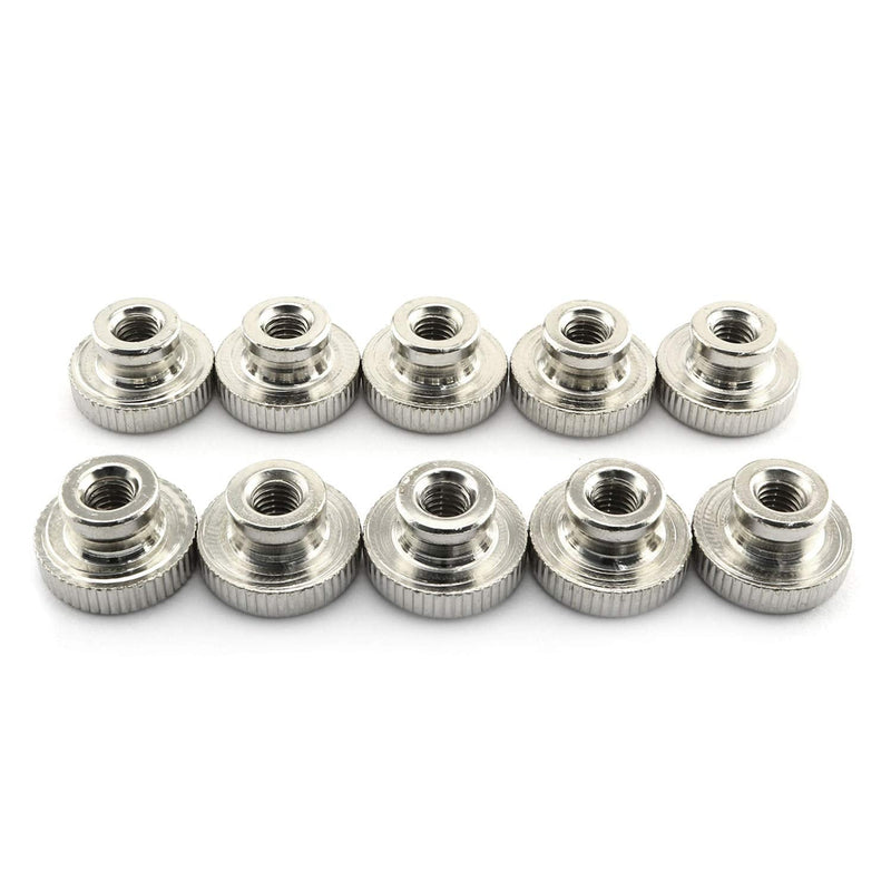 RLECS 10pcs M6 Knurled Thumb Nuts with Collar 3D Printers Parts, Nickel Plating, 1mm Pitch
